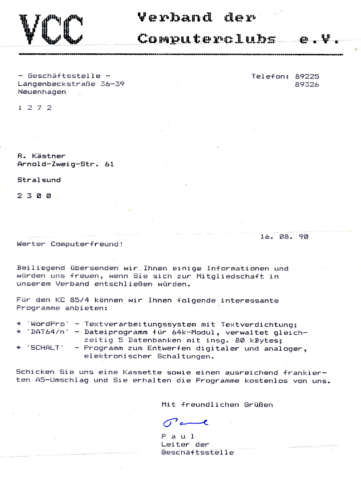 VCC Antwort 1 VCC Antwort 1